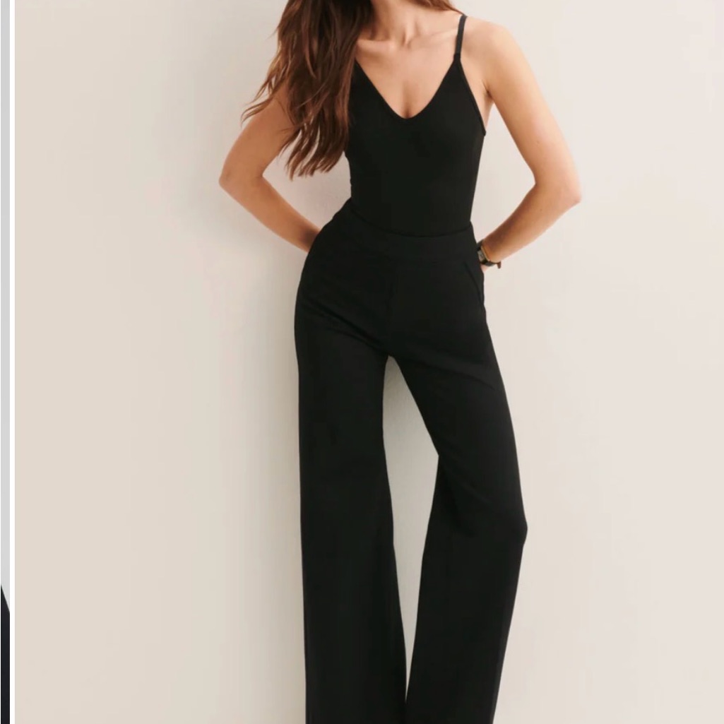 Spanx Black Ponte Wide Leg Pant Size Small